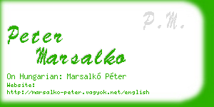 peter marsalko business card